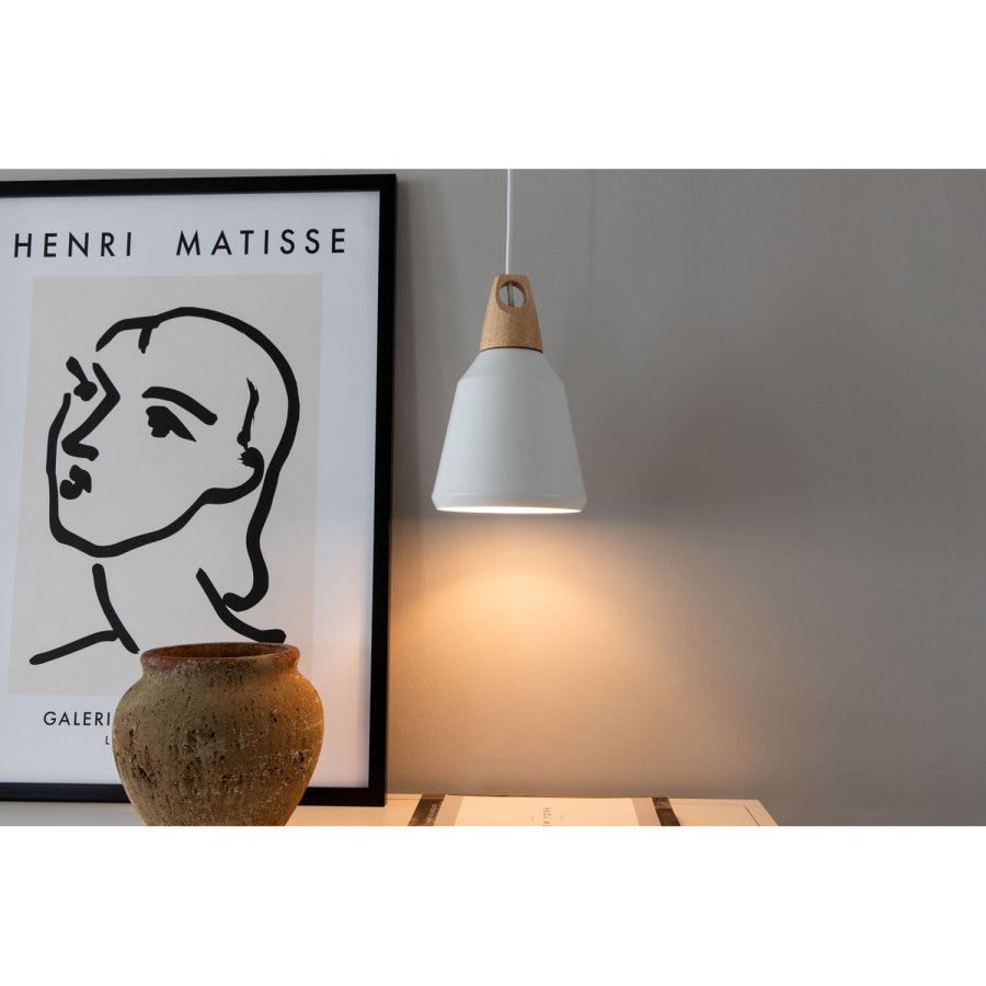 VENTURE DESIGN Nao loftlampe - natur tr og hvid aluminium