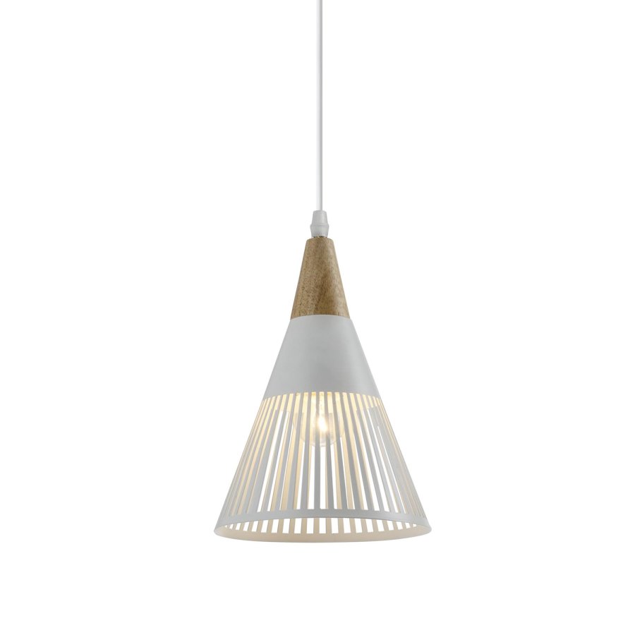 VENTURE DESIGN Gruid loftlampe - natur tr og hvid jern