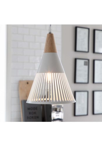 VENTURE DESIGN Gruid loftlampe - natur tr og hvid jern