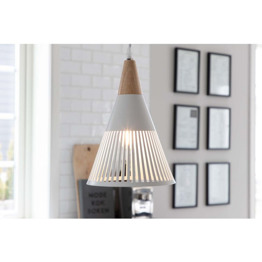 VENTURE DESIGN Gruid loftlampe - natur tr og hvid jern