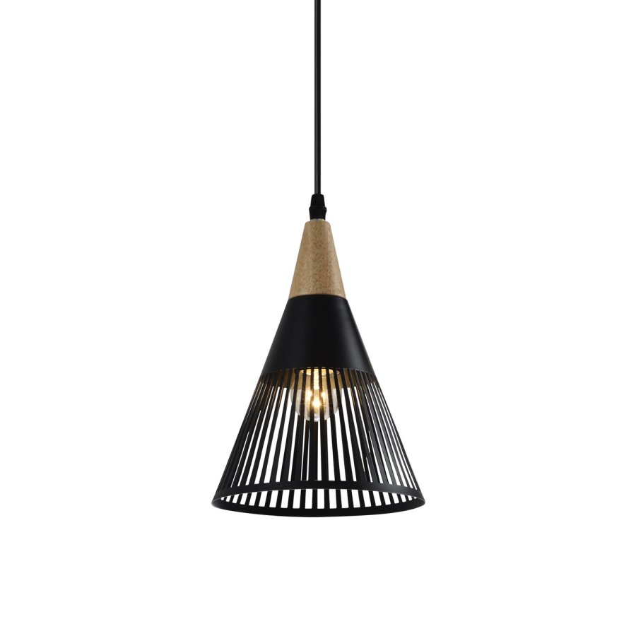 VENTURE DESIGN Gruid loftlampe - natur tr og sort jern