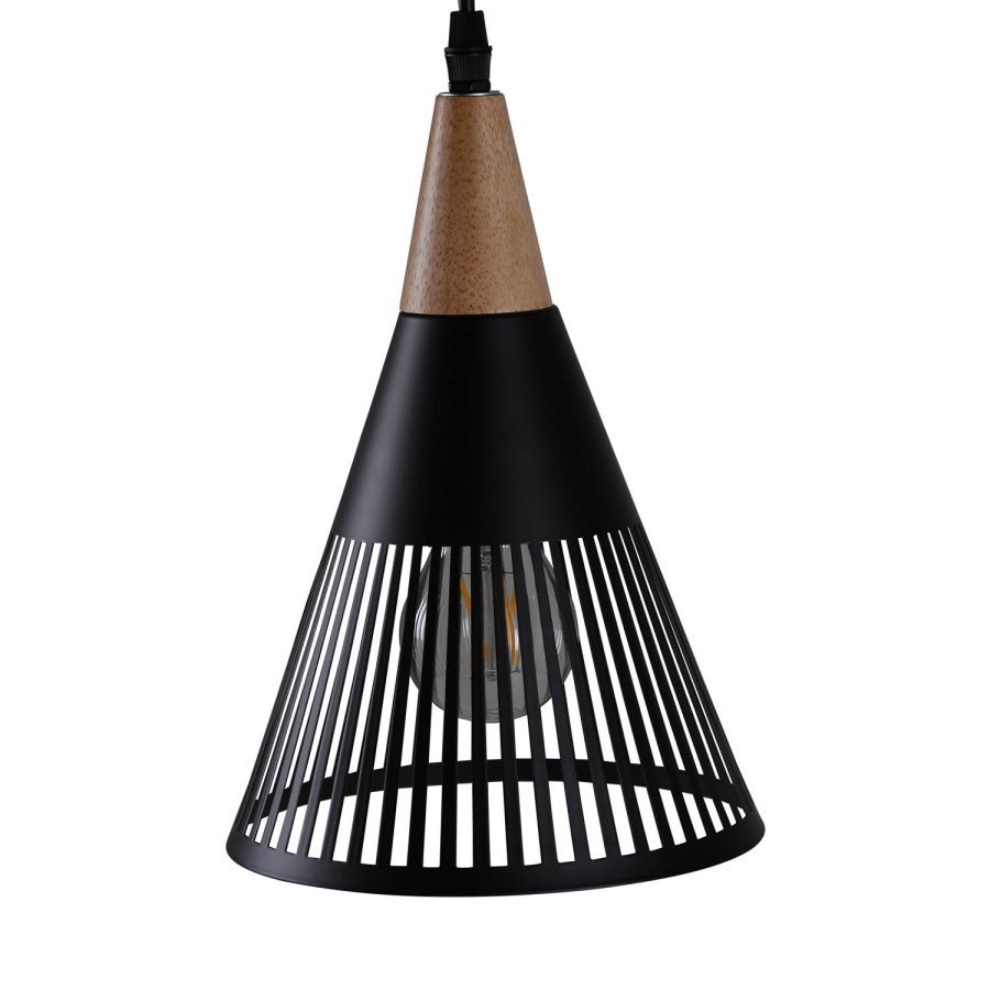 VENTURE DESIGN Gruid loftlampe - natur tr og sort jern