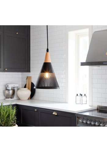 VENTURE DESIGN Gruid loftlampe - natur tr og sort jern