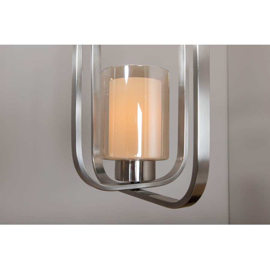 VENTURE DESIGN Aludra loftlampe - glas og slv jern