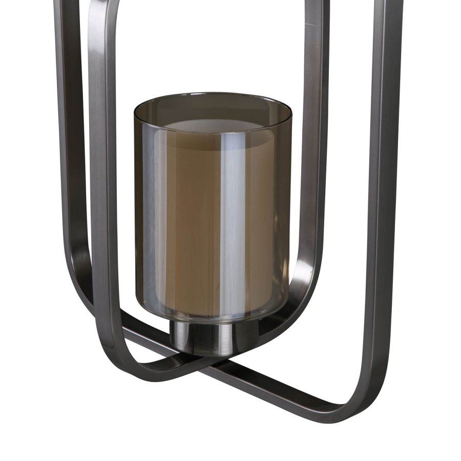 VENTURE DESIGN Aludra loftlampe - glas og slv jern