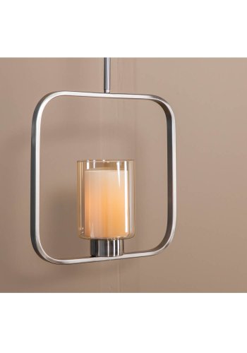 VENTURE DESIGN Aludra loftlampe - glas og slv jern