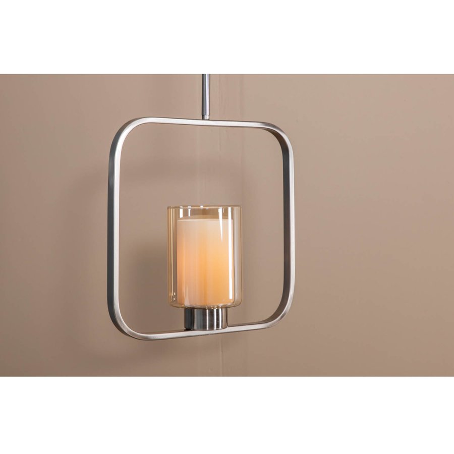VENTURE DESIGN Aludra loftlampe - glas og slv jern