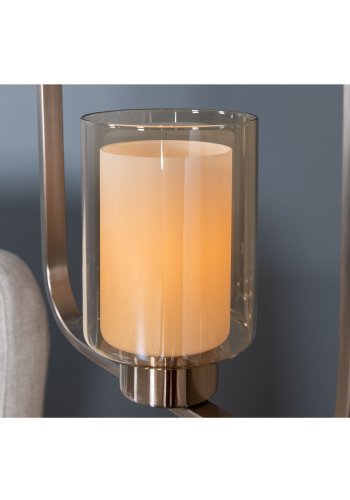 VENTURE DESIGN Aludra loftlampe - glas og slv jern