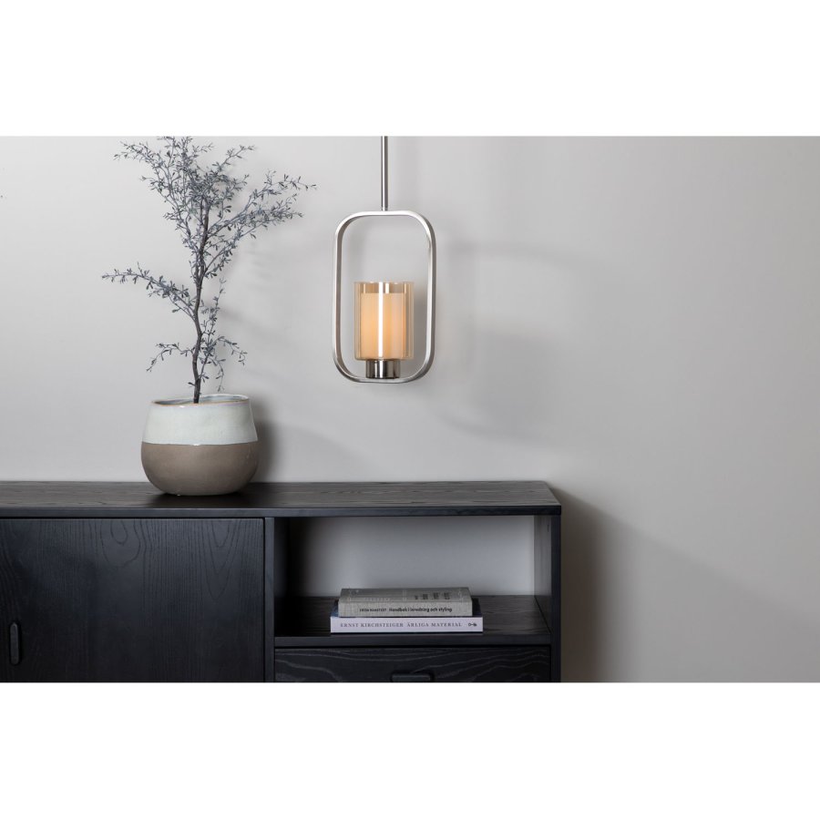 VENTURE DESIGN Aludra loftlampe - glas og slv jern