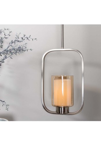 VENTURE DESIGN Aludra loftlampe - glas og slv jern