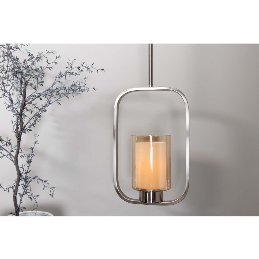 VENTURE DESIGN Aludra loftlampe - glas og slv jern