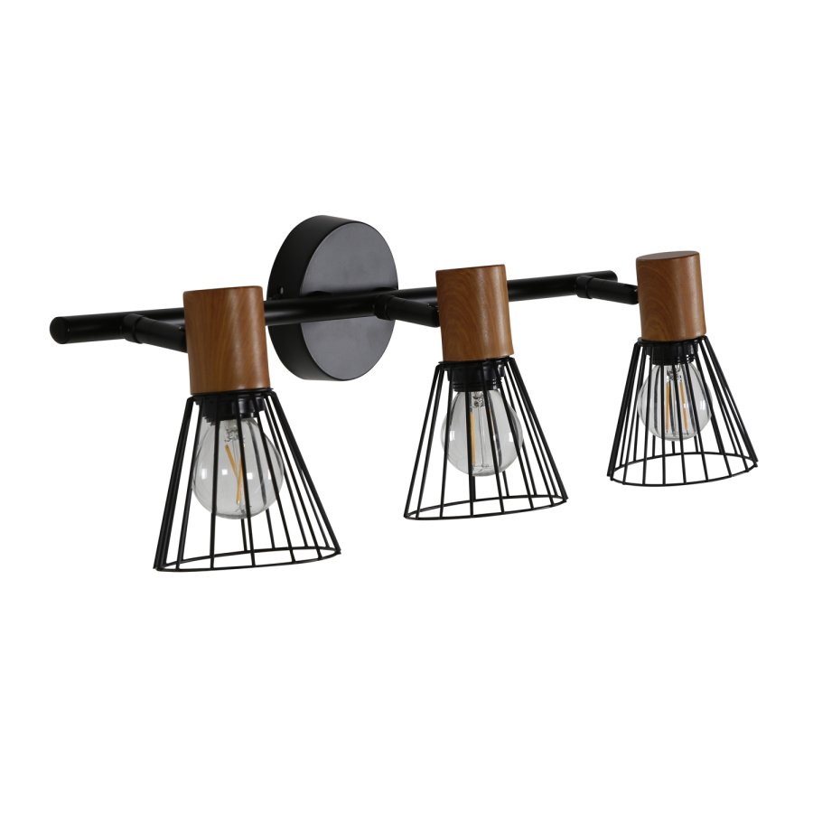 VENTURE DESIGN Atticus vglampe - natur tr og sort jern