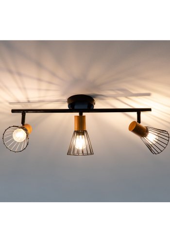 VENTURE DESIGN Atticus vglampe - natur tr og sort jern