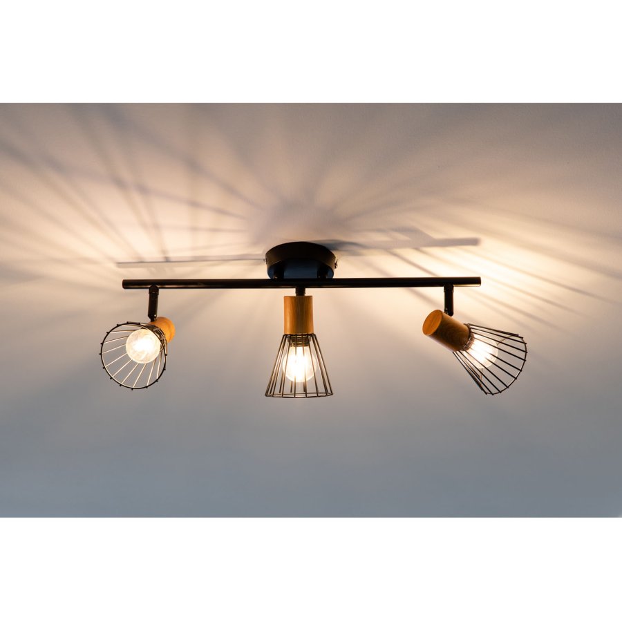 VENTURE DESIGN Atticus vglampe - natur tr og sort jern