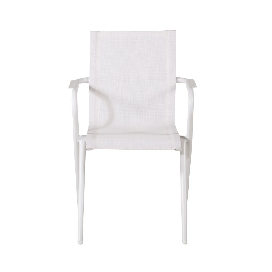 VENTURE DESIGN Alina havestol, m. armln - hvid textilene og aluminium