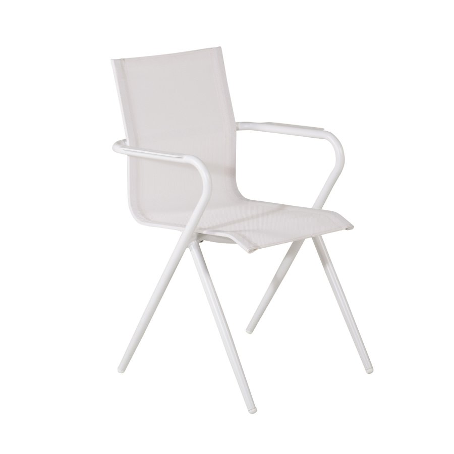 VENTURE DESIGN Alina havestol, m. armln - hvid textilene og aluminium