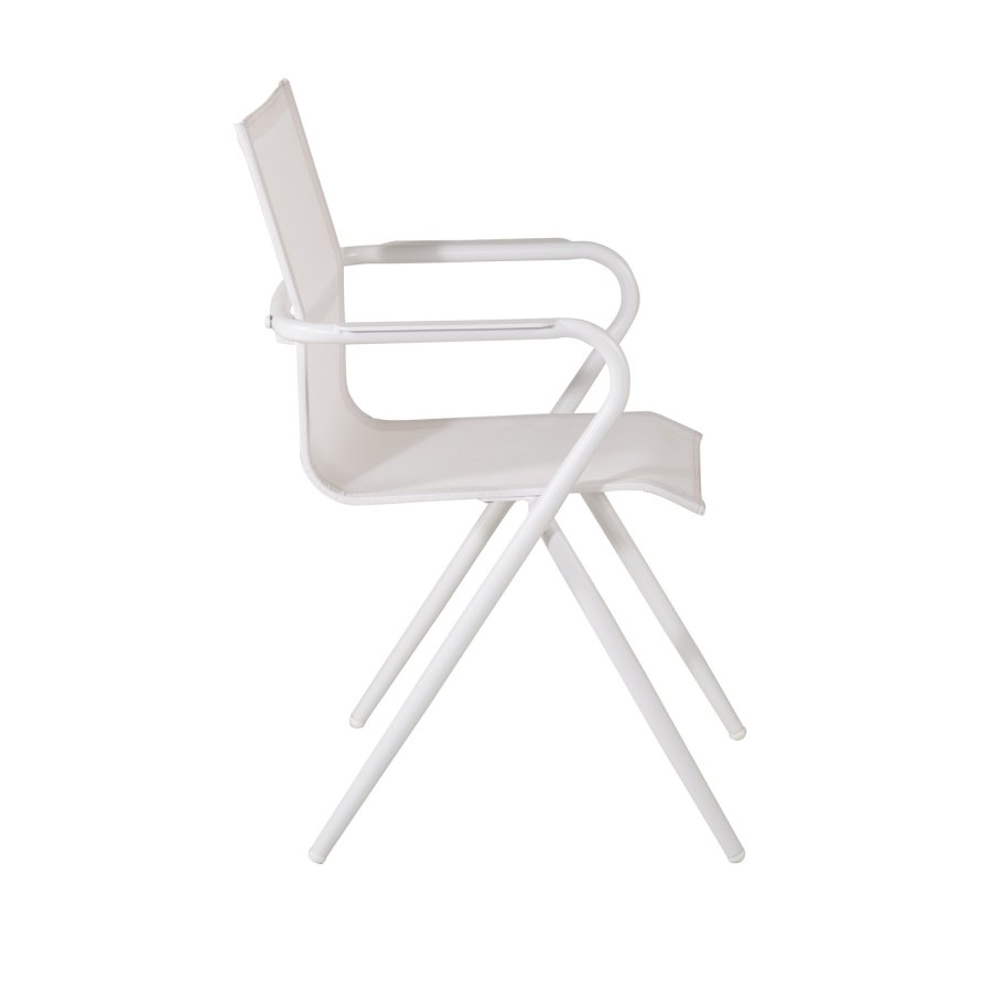 VENTURE DESIGN Alina havestol, m. armln - hvid textilene og aluminium
