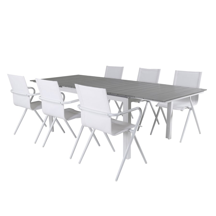 VENTURE DESIGN Alina havestol, m. armln - hvid textilene og aluminium