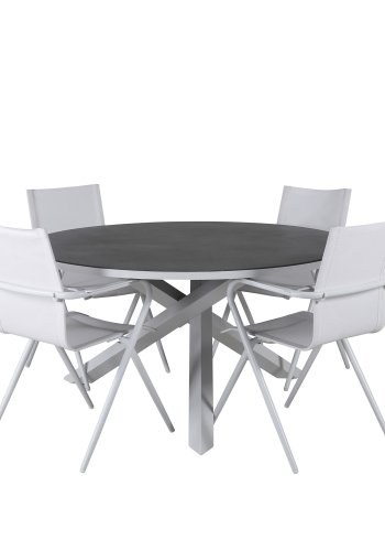 VENTURE DESIGN Alina havestol, m. armln - hvid textilene og aluminium