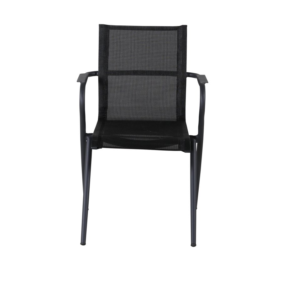 VENTURE DESIGN Alina havestol, m. armln - sort textilene og aluminium
