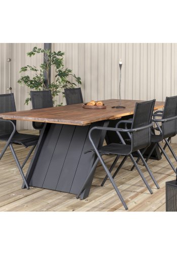 VENTURE DESIGN Alina havestol, m. armln - sort textilene og aluminium