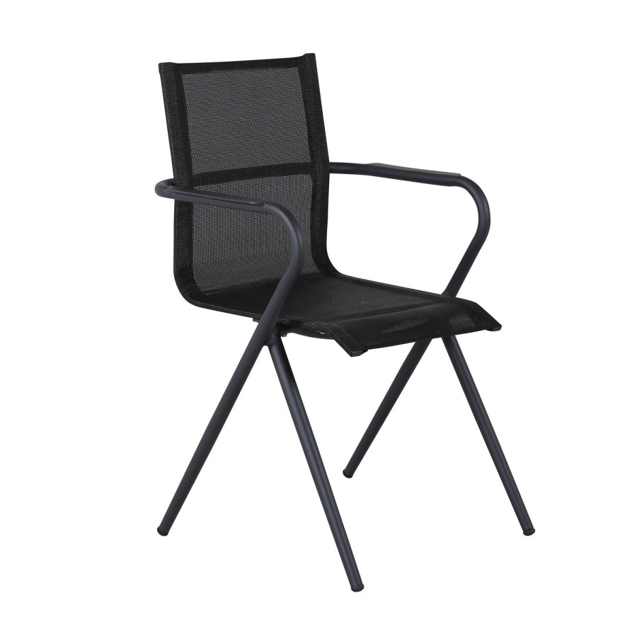 VENTURE DESIGN Alina havestol, m. armln - sort textilene og aluminium