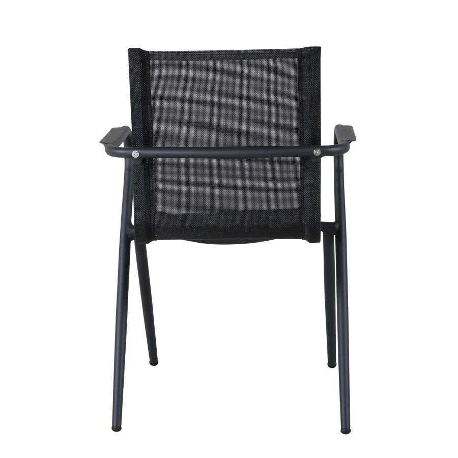 VENTURE DESIGN Alina havestol, m. armln - sort textilene og aluminium