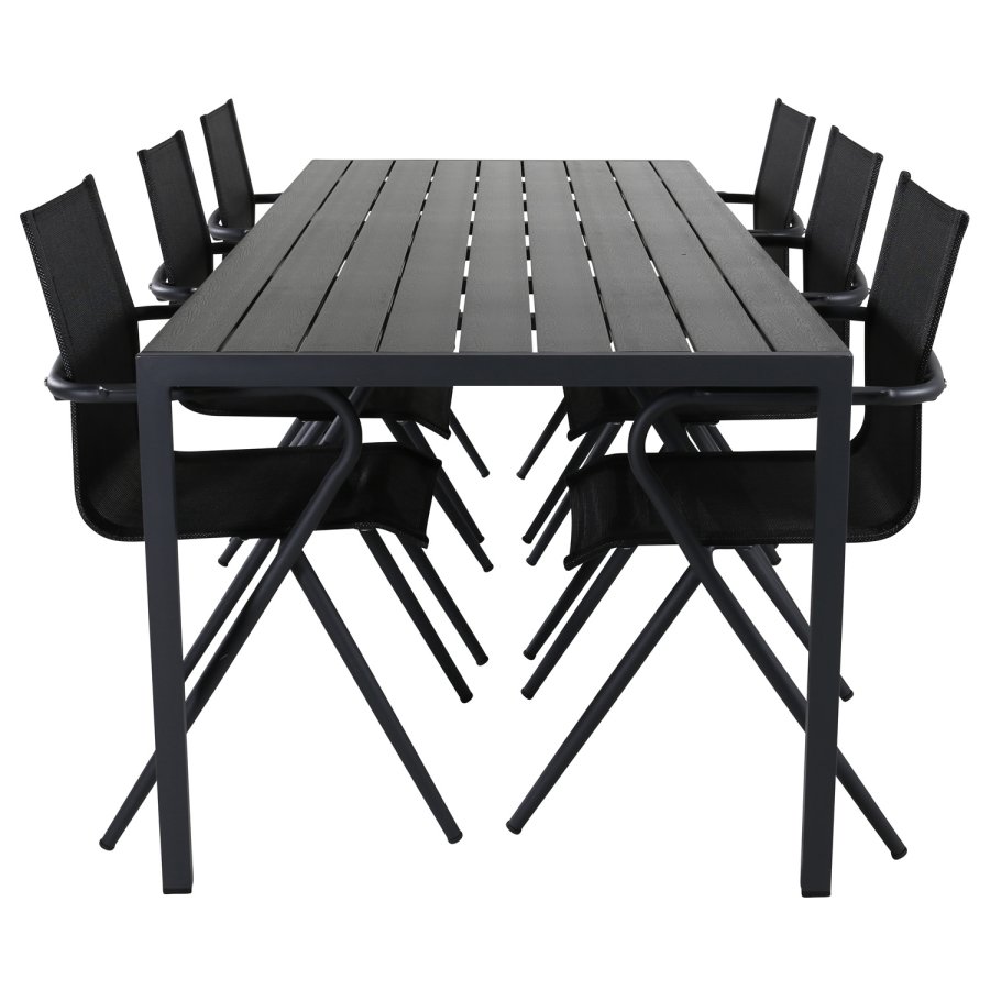 VENTURE DESIGN Alina havestol, m. armln - sort textilene og aluminium