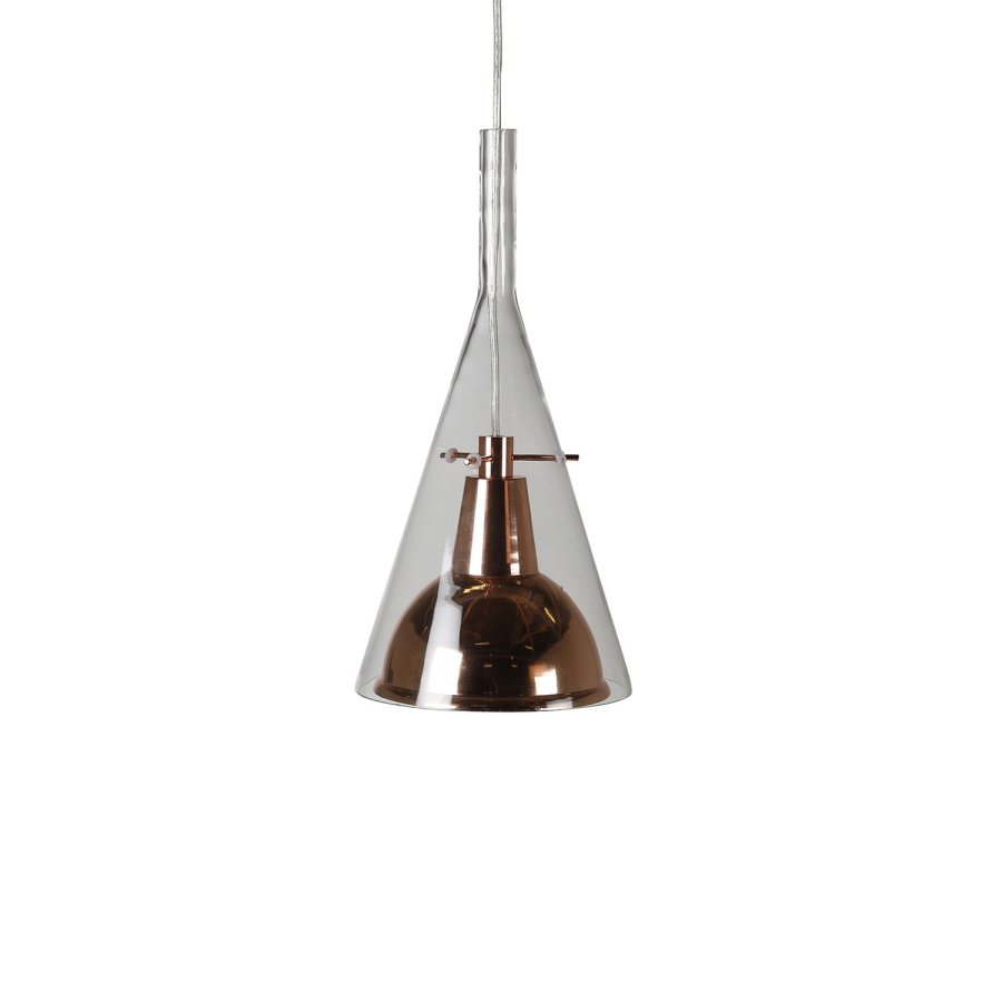 VENTURE DESIGN Sirius pendel - klar glas og kobberfarvet metal ( 25)