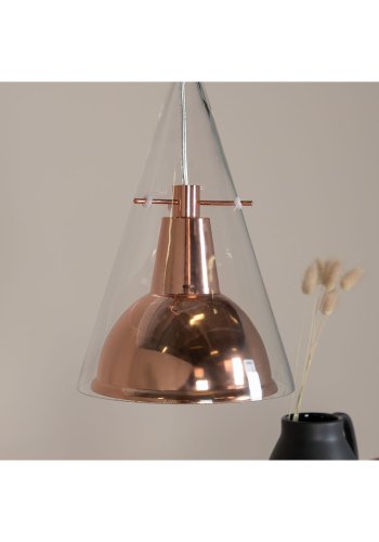 VENTURE DESIGN Sirius pendel - klar glas og kobberfarvet metal ( 25)