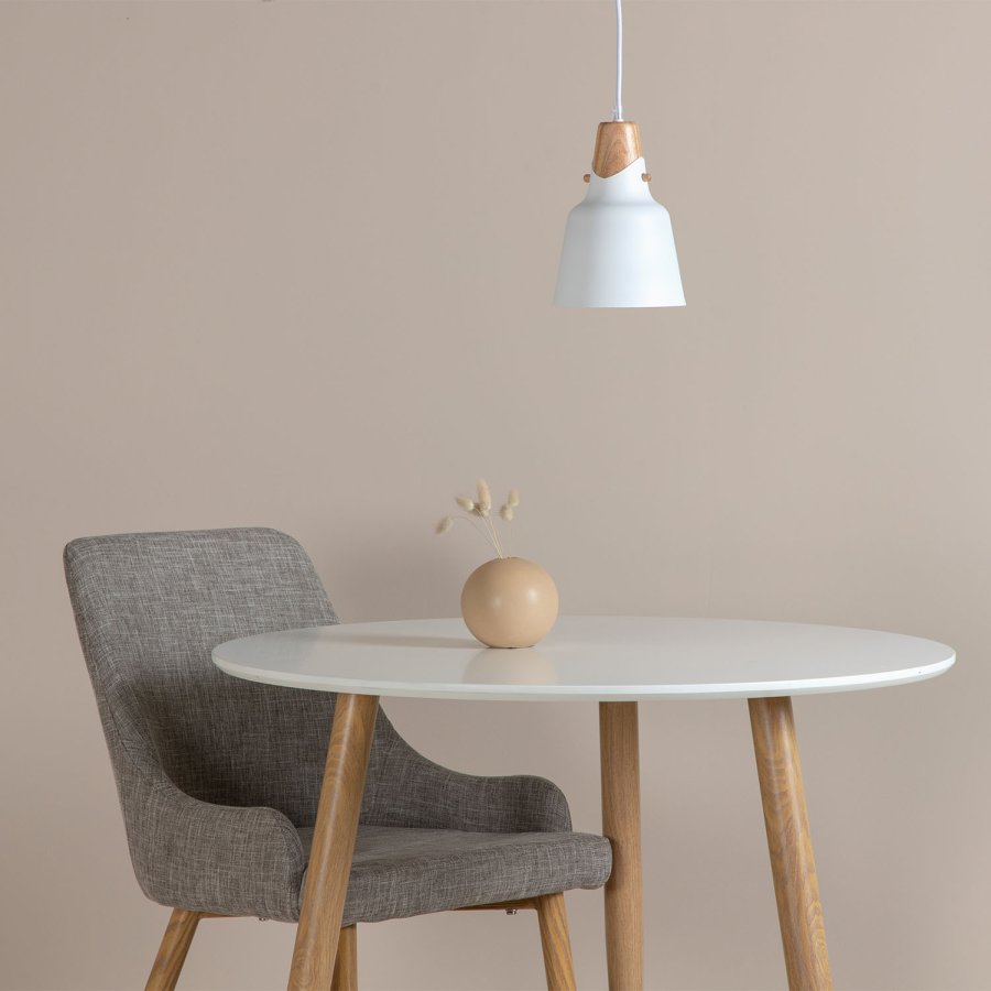 VENTURE DESIGN Rigel pendel - hvid metal og natur tr ( 16)