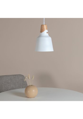 VENTURE DESIGN Rigel pendel - hvid metal og natur tr ( 16)