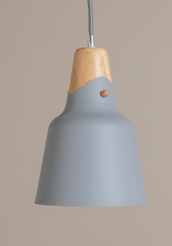 VENTURE DESIGN Rigel pendel - gr metal og natur tr ( 16)