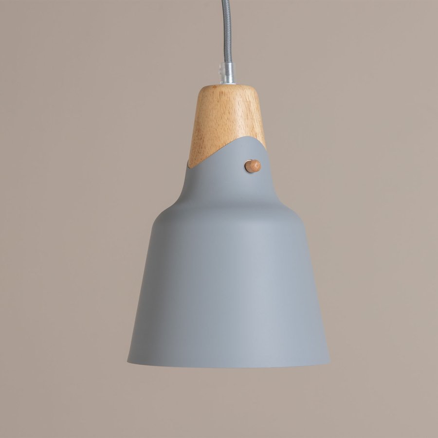 VENTURE DESIGN Rigel pendel - gr metal og natur tr ( 16)