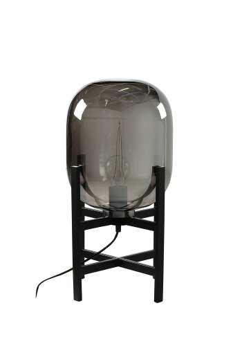 VENTURE DESIGN Altair bordlampe - sort metal og mrkt rav glas ( 26)