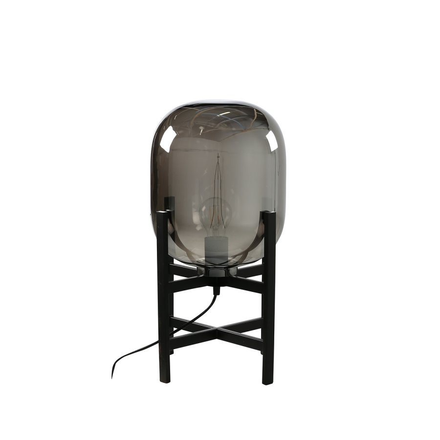 VENTURE DESIGN Altair bordlampe - sort metal og mrkt rav glas ( 26)