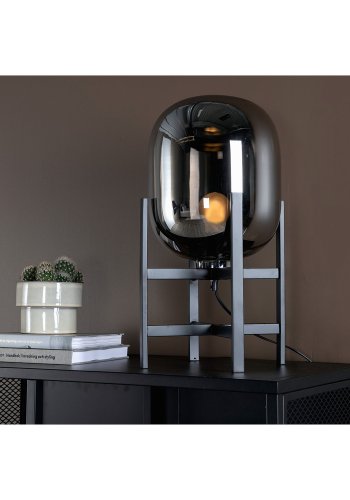 VENTURE DESIGN Altair bordlampe - sort metal og mrkt rav glas ( 26)