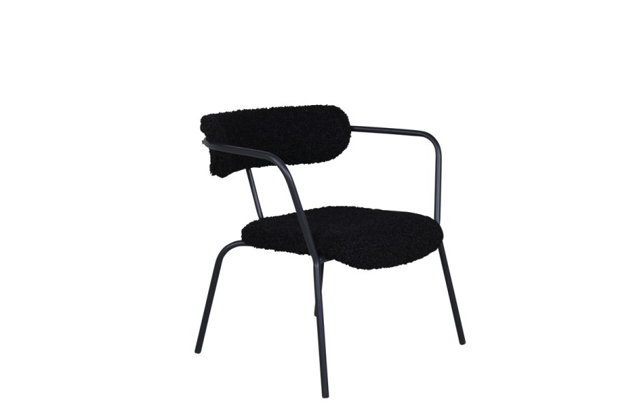 VENTURE DESIGN Duffy lnestol - sort bamsestof polyester og sort stl