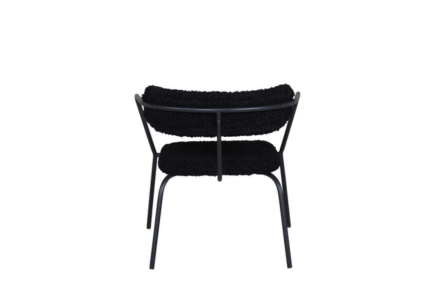 VENTURE DESIGN Duffy lnestol - sort bamsestof polyester og sort stl