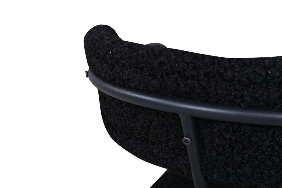 VENTURE DESIGN Duffy lnestol - sort bamsestof polyester og sort stl