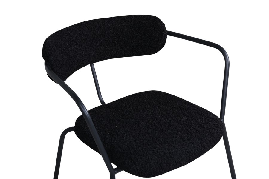 VENTURE DESIGN Duffy lnestol - sort bamsestof polyester og sort stl