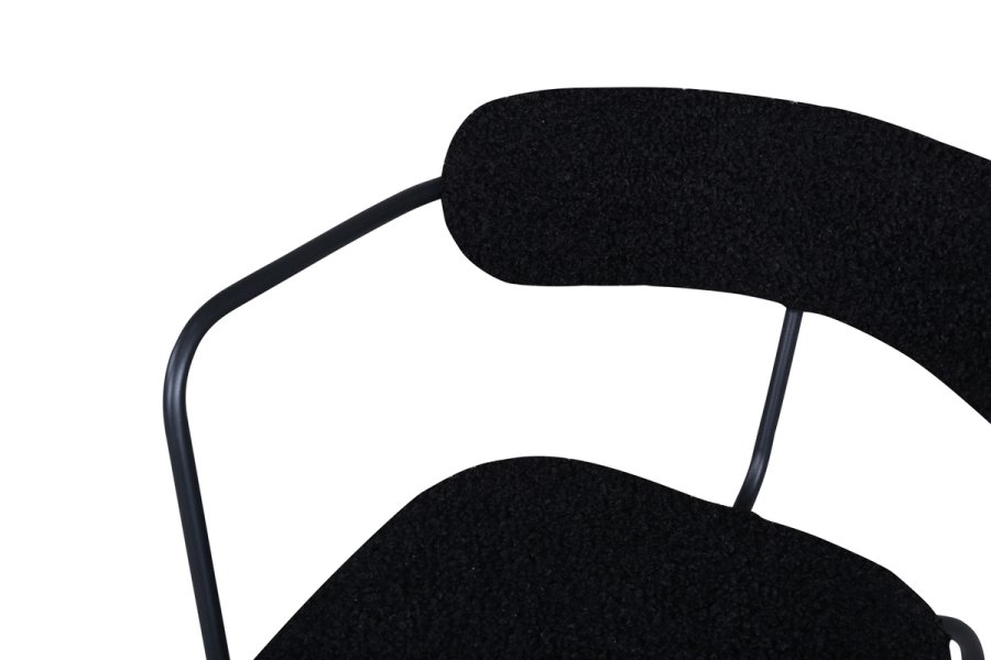 VENTURE DESIGN Duffy lnestol - sort bamsestof polyester og sort stl