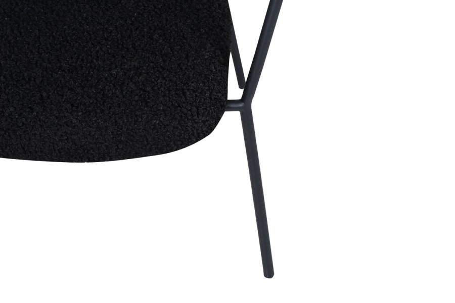 VENTURE DESIGN Duffy lnestol - sort bamsestof polyester og sort stl