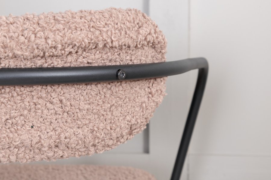 VENTURE DESIGN Duffy lnestol - brun bamsestof polyester og sort stl