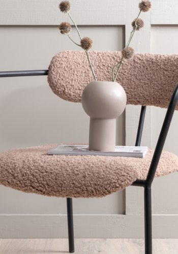 VENTURE DESIGN Duffy lnestol - brun bamsestof polyester og sort stl