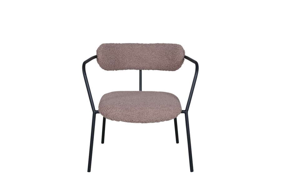 VENTURE DESIGN Duffy lnestol - brun bamsestof polyester og sort stl