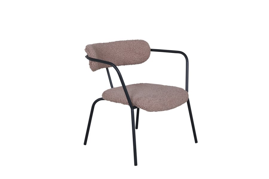 VENTURE DESIGN Duffy lnestol - brun bamsestof polyester og sort stl