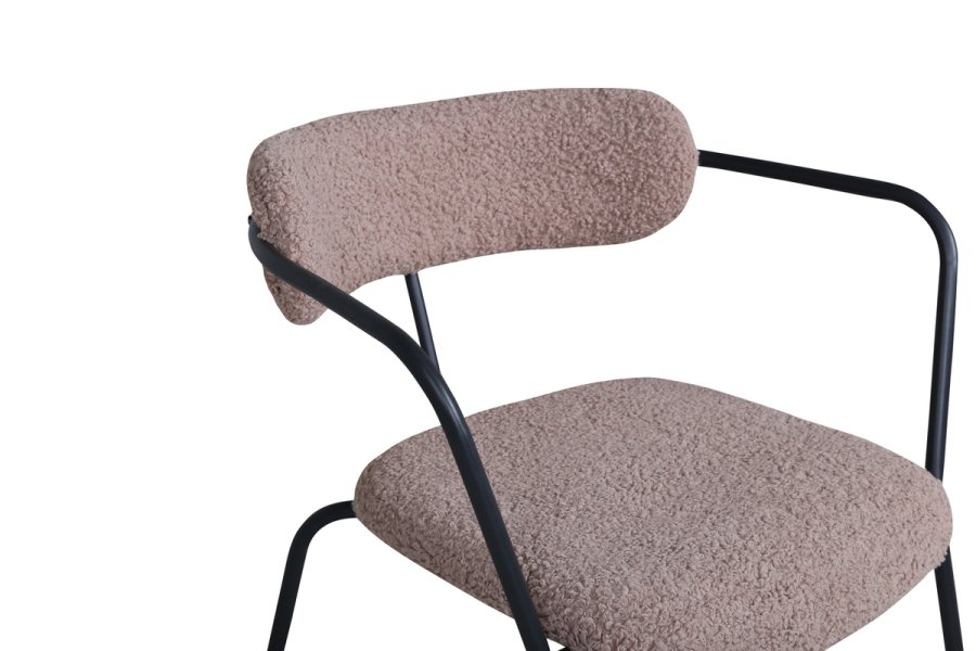 VENTURE DESIGN Duffy lnestol - brun bamsestof polyester og sort stl