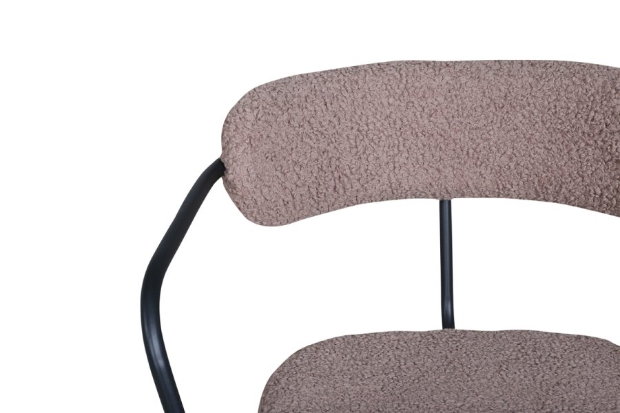 VENTURE DESIGN Duffy lnestol - brun bamsestof polyester og sort stl