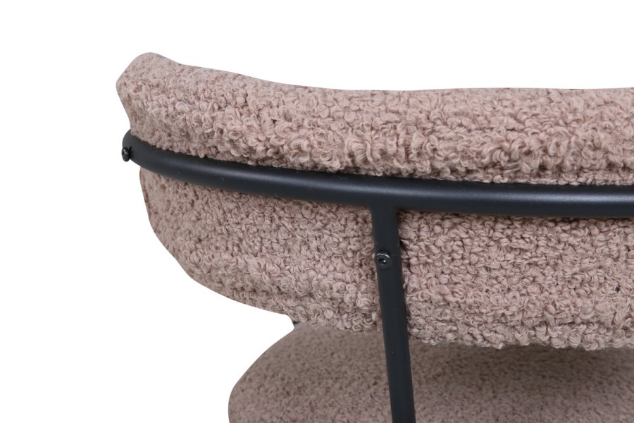 VENTURE DESIGN Duffy lnestol - brun bamsestof polyester og sort stl